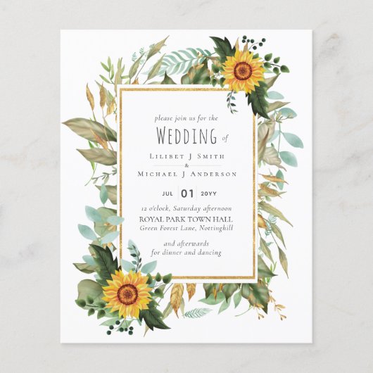 BOHO素朴ひまわり結婚緑 (正面)