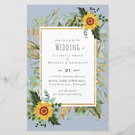 BOHO素朴ひまわり結婚緑 (正面)