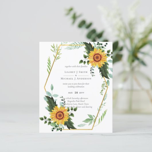 BOHO素朴ひまわり結婚緑 (スタンド正面)