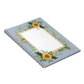 BOHO素朴ひまわり結婚緑 ノートブック (右側)