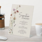 Boho素朴シグネチャードリンク台座看板 台座サイン (インサイチュ)