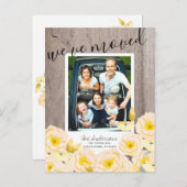 Boho素朴バラフローラ木製フォトムービング 案内ポストカード (正面/裏面)