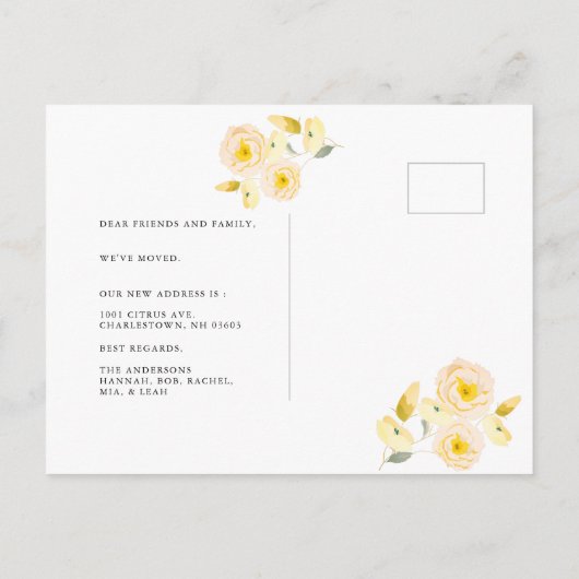 Boho素朴バラフローラ木製フォトムービング 案内ポストカード (裏面)