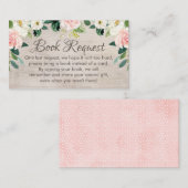 Boho素朴ピンクのブックリクエストカードの挿入 エンクロージャーカード (正面/裏面)