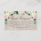 Boho素朴ピンクのブックリクエストカードの挿入 エンクロージャーカード (正面)