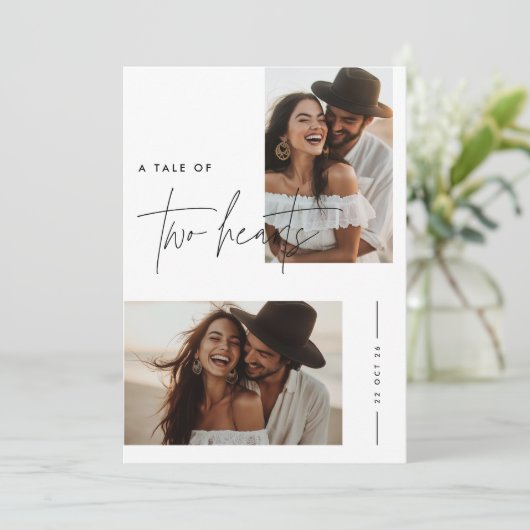 Boho素朴フォトウェディング招待 招待状 (スタンド正面)