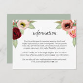 Boho素朴フローラの結婚詳細情報 エンクロージャーカード (正面/裏面)