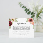 Boho素朴フローラの結婚詳細情報 エンクロージャーカード (スタンド正面)