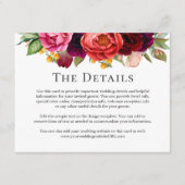 Boho素朴フローラの結婚詳細情報 エンクロージャーカード (正面)