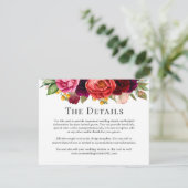 Boho素朴フローラの結婚詳細情報 エンクロージャーカード (スタンド正面)