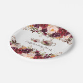 Boho素朴フローラシャワーティーパーティー7"プレート ペーパープレート (アングル)