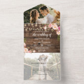 Boho素朴フローラストリングが1つのInvitaですべて点灯 オールインワン招待状 (内側)