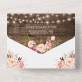 Boho素朴フローラストリングが1つのInvitaですべて点灯 オールインワン招待状 (裏面)