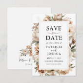 Boho素朴フローラ結婚式の日付カードを保存 セーブザデート (正面/裏面)