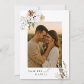 Boho素朴フローラ結婚式招待状（写真あり） 招待状 (裏面)