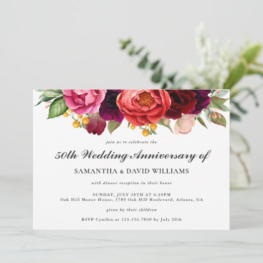 Boho素朴フローラ50周年記念撮影 招待状 (スタンド正面)