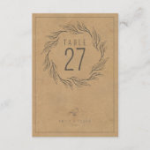 Boho素朴リース結婚のテーブル番号ID1109 招待状 (正面)