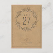 Boho素朴リース結婚のテーブル番号ID1109 招待状 (裏面)