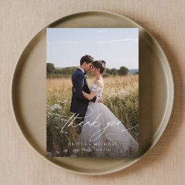 Boho素朴写結婚真 サンキューカード