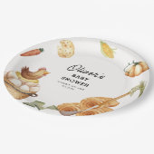 Boho素朴地元で育った農家チキンベイビーシャワー ペーパープレート (アングル)