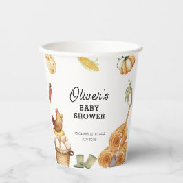 Boho素朴地元で育った農家チキンベイビーシャワー 紙コップ