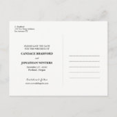 Boho素朴水彩花の写真Save the Date 案内ポストカード (裏面)