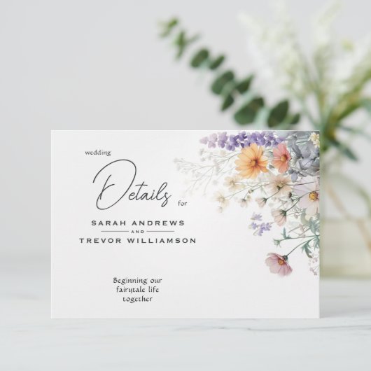 Boho素朴水彩野花 エンクロージャーカード (スタンド正面)