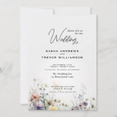 Boho素朴水彩野花 招待状 (正面)