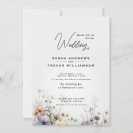 Boho素朴水彩野花 招待状