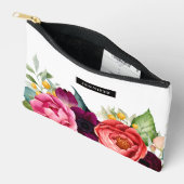 Boho素朴水色フローラ（名前） アクセサリーポーチ (見開き)