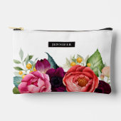 Boho素朴水色フローラ(名前) アクセサリーポーチ (正面)