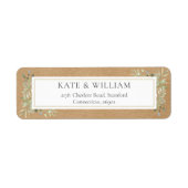 Boho素朴 Greeneryの水色の葉のアドレス ラベル (正面)