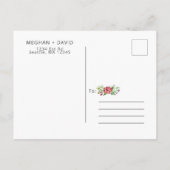 Boho素朴 Succulentサボテン日付の保存 案内ポストカード (裏面)