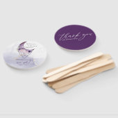 BOHO紫素朴水彩三日月 ハンドファン (組立なし)