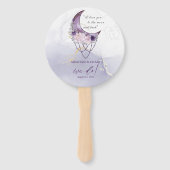 BOHO紫素朴水彩三日月 ハンドファン (正面)