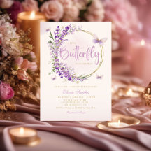 Boho紫色の小さな蝶の女の子の赤ちゃんシャワー