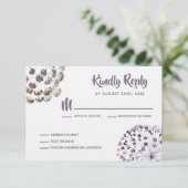 Boho結婚式招待状RSVP応答カード 出欠カード (スタンド正面)