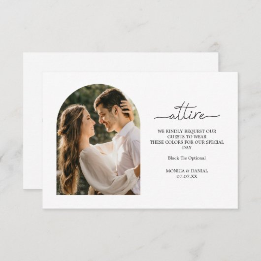 Boho結婚 Arch Photoの衣装コード エンクロージャーカード (正面/裏面)