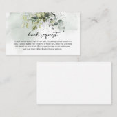 Boho緑の葉の金ゴールドレターズブックリクエスト エンクロージャーカード (正面/裏面)