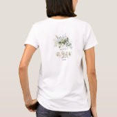 Boho緑の葉の金ゴールド赤ちゃんシャワー母へ Tシャツ (裏面)