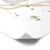 Boho緑の葉ユーカリ金ゴールド席 ポスター (角)