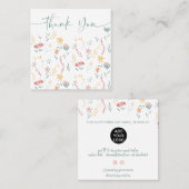 Boho編集可能フローラルパタ感謝していーンの順序 スクエア名刺 (正面/裏面)