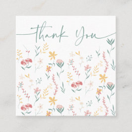 Boho編集可能フローラルパタ感謝していーンの順序 スクエア名刺