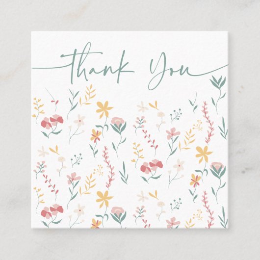 Boho編集可能フローラルパタ感謝していーンの順序 スクエア名刺 (正面)