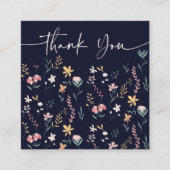 Boho編集可能フローラルパタ感謝していーンの順序 スクエア名刺 (正面)