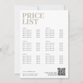 Boho美しいモダン価格表メニュー小規模企業 (正面)