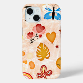 Boho美学ステッカーコラージフォンケース iPhone 15ケース