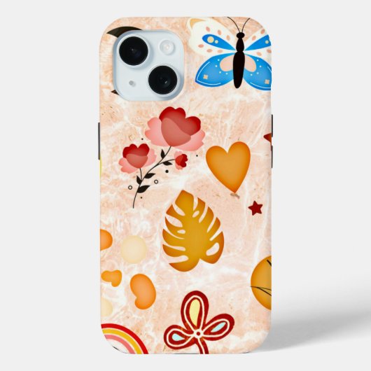 Boho美学ステッカーコラージフォンケース Case-Mate iPhoneケース (裏面)