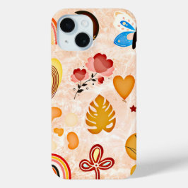 Boho美学ステッカーコラージフォンケース iPhone 15ケース