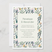 Boho美水彩野花結婚の 招待状 (正面)
